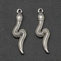 Stainless Steel Animal Pendants, Snake, silver color plated, 32x10x2mm, Sold By PC