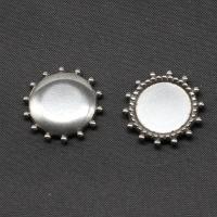 Stainless Steel Cabochon Setting, Round, silver color plated, Healthy Bracelet, 21x21x2mm, Sold By PC