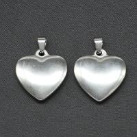 Нержавеющая сталь Сердце Подвески, нержавеющая сталь, плакирован серебром, 21x20x4mm, продается PC