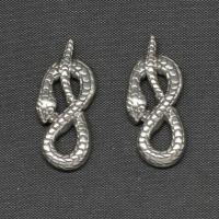 En acier inoxydable bijoux Cabochon, serpent, Placage de couleur argentée, 24x10x2mm, Vendu par PC
