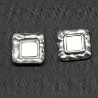 Stainless Steel Cabochon Setting, Square, silver color plated, 17x17x3mm, Sold By PC