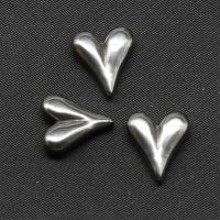 Stainless Steel Jewelry Cabochon, Heart, silver color plated, 13x12x4mm, Sold By PC