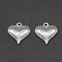 Pendientes Corazón de acero inoxidable, chapado en color de plata, 21x21x3mm, Vendido por UD