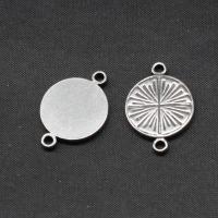 Stainless Steel Connector Round silver color plated Sold By PC