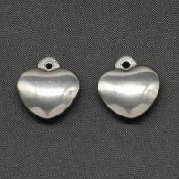 Pendientes Corazón de acero inoxidable, chapado en color de plata, 17x16x6mm, Vendido por UD