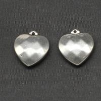Stainless Steel Heart Pendants, silver color plated, 16x15x5mm, Sold By PC