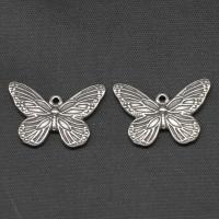 Bijoux pendentifs en acier inoxydable , papillon, Placage de couleur argentée, 20x30x3mm, Vendu par PC