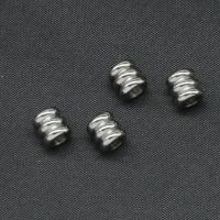 Edelstahl-Perlen mit großem Loch, Edelstahl, Zylinder, silberfarben plattiert, 6x6x6mm, verkauft von PC