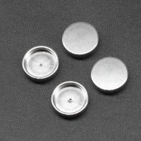 Stainless Steel Cabochon Setting, Round, silver color plated, 12x12x3mm, Sold By PC