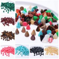 Natural Gemstone Cabochons Natural Stone Conical polished DIY mixed colors Sold By Bag