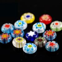 Millefiori Lampwork Beads, Round, polished, DIY & different size for choice, mixed colors, Sold By Strand
