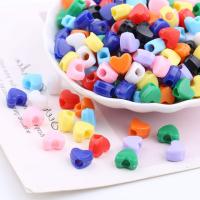 Plastikkugler, Plastic, Heart, du kan DIY, blandede farver, 8x10mm, 30pc'er/Bag, Solgt af Bag