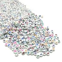 Perles acrylique alphabet, plastique, moulage par injection, DIY & styles différents pour le choix, plus de couleurs à choisir, 4x7mm, Vendu par sac