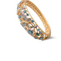 Zinc Alloy Bangle Round gold color plated for woman & with rhinestone 12mm Inner Approx 57mm Sold By PC