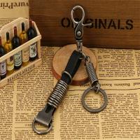 Zinc Alloy Key Clasp with PU Leather for man nickel lead & cadmium free 180mm Sold By PC