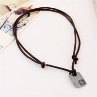 PU Leather Cord Necklace Zinc Alloy with PU Leather Adjustable & handmade & Unisex brown nickel lead & cadmium free 40-43cm*2 0.3cm Sold By Strand