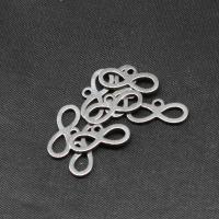 Roestvrij stalen sieraden Hangers, Roestvrij staal, Nummer 8, silver plated, 5x12x1mm, Verkocht door PC