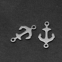 Stainless Steel Connector Anchor silver color plated Sold By PC