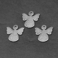 Ciondoli gioielli in acciaio inox, placcato color argento, 14x13x1mm, Venduto da PC