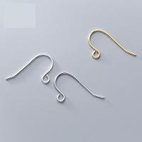 925 Sterling Silver Hook Earwire plated 0.70mm Sold By Pair