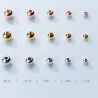 Perles en argent sterling 925, Rond, Placage, normes différentes pour le choix, plus de couleurs à choisir, Vendu par PC