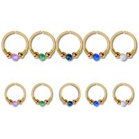 Stainless Steel Nose Piercing Jewelry, with Opal, Donut, plated, more colors for choice, Sold By PC