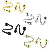 Stainless Steel Ear Piercing Jewelry, 316L Stainless Steel, plated, more colors for choice, 1.2mm*8mm+,3mm, Sold By PC