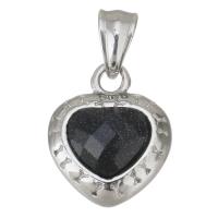 Stainless Steel Heart Pendants, plated, fashion jewelry & for woman, 14x17x6.50mm, Hole:Approx 3.5mm, Sold By PC