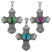 Nerezová ocel Cross Přívěsky, Nerez, Kříž, módní šperky & pro ženy, více barev na výběr, 37x48x8mm, Prodáno By PC