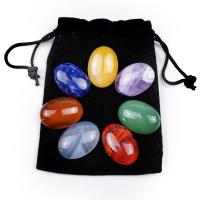 Fashion Decoration, Natural Stone, Oval, polished, 7 pieces, 18x25mm, Sold By Bag