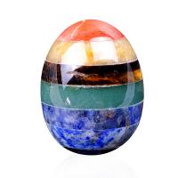 Natural Stone Decoration, Oval, polished, multi-colored, 35x45mm, Sold By PC