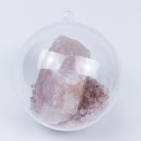 Hanging Ornaments Rose Quartz with Acrylic Round polished DIY pink Sold By PC