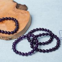 Quartz Bracelets, Amethyst, Round, polished, 8x8mm, Sold Per Approx 18 cm Strand