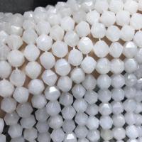 White Chalcedony Beads Round polished Star Cut Faceted & DIY Sold Per Approx 38 cm Strand