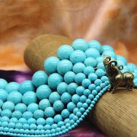 Tirkizna perle, tirkiz, Krug, uglađen, možete DIY, Prodano Per Približno 38 cm Strand