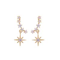 Zinc Alloy Drop Earrings plated micro pave cubic zirconia 25mm Sold By Pair