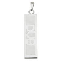 Stainless Steel Pendants, plated, fashion jewelry & for woman, 10x40x4mm, Hole:Approx 2.5mm, Sold By PC
