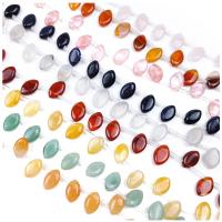 Perles de pierres précieuses mixtes, Pierre naturelle, oeil de cheval, poli, DIY, plus de couleurs à choisir, protéger l'environnement, sans nickel, plomb et cadmium, 10x14mm, 31PC/brin, Vendu par brin