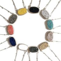 Zinklegierung Schmuck Halskette, mit Seeohr Muschel & Harz, silberfarben plattiert, für Frau, keine, frei von Nickel, Blei & Kadmium, 28x16mm, Länge:16.535 ZollInch, verkauft von PC