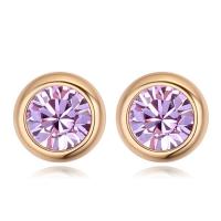 Zinc Alloy Stud Earring rose gold color plated for woman & with rhinestone nickel lead & cadmium free Sold By Pair
