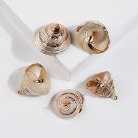 Shell Pendants with Zinc Alloy gold color plated DIY nickel lead & cadmium free Sold By Bag