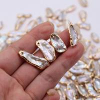 Freshwater Pearl Pendants with Brass irregular gold color plated DIY white nickel lead & cadmium free 8-20mm Sold By PC