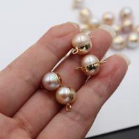Brass Jewelry Connector Freshwater Pearl with Brass Round gold color plated DIY nickel lead & cadmium free 10mm Sold By PC