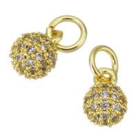 Cubic Zirconia Micro Pave Brass Pendant gold color plated micro pave cubic zirconia Approx 3.5mm Sold By PC