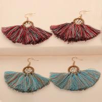 Fashion Fringe Earrings, Tibetan Style, plated, fashion jewelry & for woman, more colors for choice, nickel, lead & cadmium free, 91x75mm, Sold By Pair