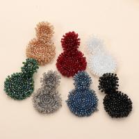 Πλαστική ύλη Drop Σκουλαρίκια, με Seedbead, επιχρυσωμένο, κοσμήματα μόδας & για τη γυναίκα, περισσότερα χρώματα για την επιλογή, 65x45mm, Sold Με Ζεύγος
