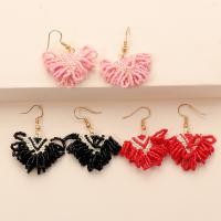 Plastic Drop Earring, with Seedbead, plated, fashion jewelry & for woman, more colors for choice, 45x35mm, Sold By Pair