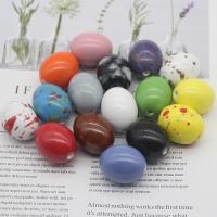 Glazed Porcelain Beads, Oval, DIY, more colors for choice, 25x31mm, Sold By PC