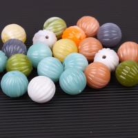 Perles acrylique de couleur unie, Rond, moulage par injection, DIY, couleurs mélangées, Vendu par sac