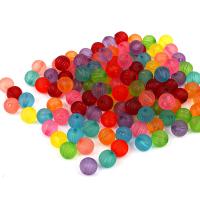 Frosted akryl perler, Runde, du kan DIY, blandede farver, 10mm, Solgt af Bag